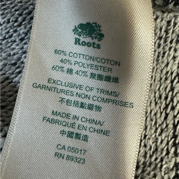 ROOTS Dark Grey Men’s Small Salt & Pepper 2 Piece Jogging Suit Hoodie Sweatpants - Picture 10 of 13